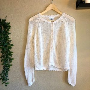 Vintage Laura Ashley White Knit Cardigan
